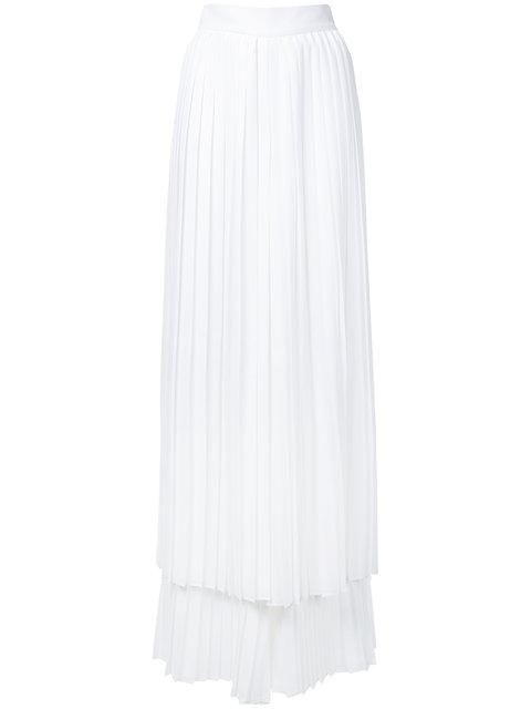 Sara Battaglia Pleated Layered Trousers In White | ModeSens