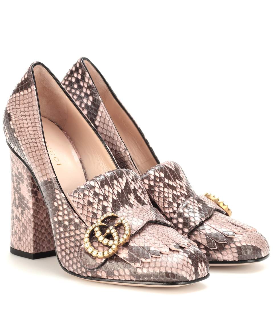 gucci leather loafer pumps