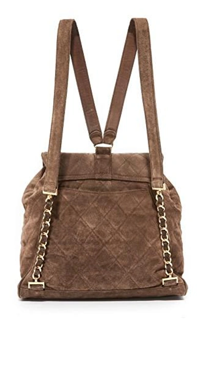 Shop Chanel Suede Backpack (previously Owned) In Brown