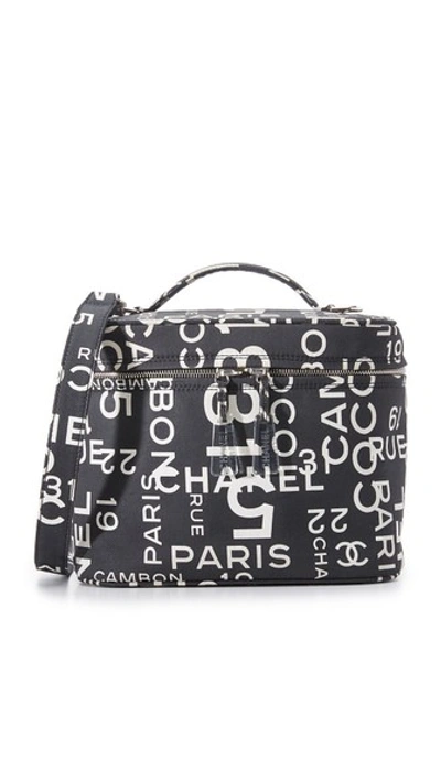 Chanel Canvas Vanity Bag (previously Owned) In Black/white