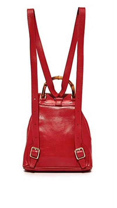 Shop Gucci Bamboo Backpack (previously Owned) In Red