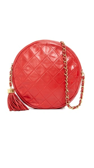 What Goes Around Comes Around Chanel Round Shoulder Bag (previously Owned) In Red