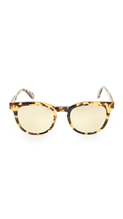 Shop Garrett Leight Granada Sunglasses In Dark Tortoise/gold Halo