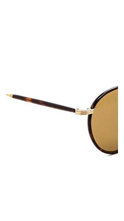 Shop Garrett Leight Wilson Sunglasses In Bourbon Tortoise/pure Brown
