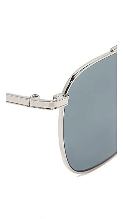 Shop Garrett Leight Riviera Sunglasses In Silver/blue
