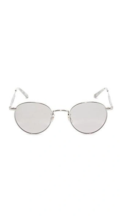 Shop Garrett Leight Wilson Sunglasses In Moonrock/grey Shadow