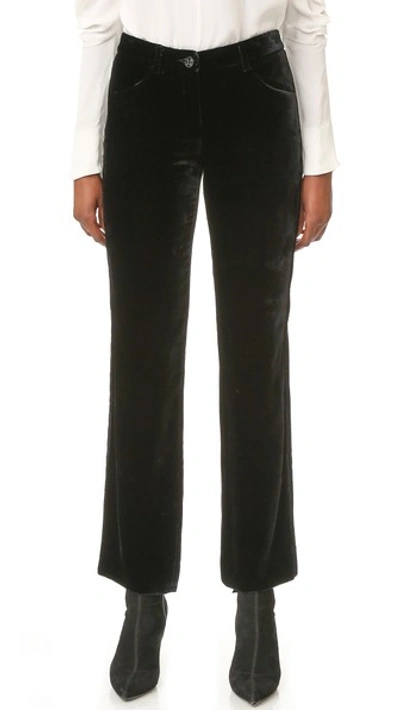 What Goes Around Comes Around Chanel Velvet Pants (previously Owned) In Black