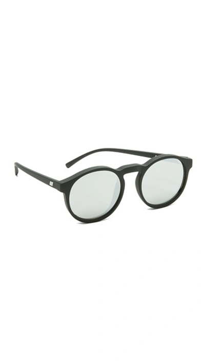 Le Specs Cubanos Sunglasses In Black Rubber/silver Revo
