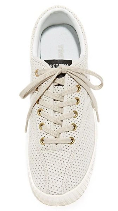 Shop Tretorn Nylite Bold Iii Perforated Platform Sneakers In Sand