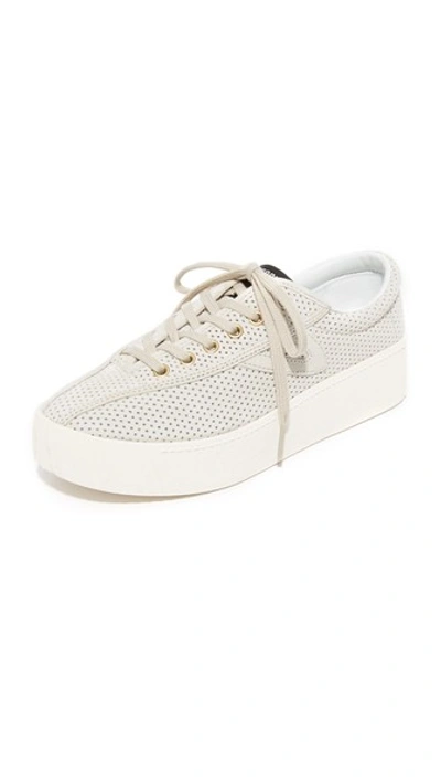 Tretorn Bold Perforated Platform Sneaker In Sand/ Sand