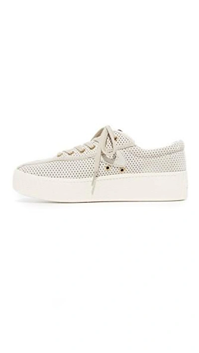 Shop Tretorn Nylite Bold Iii Perforated Platform Sneakers In Sand