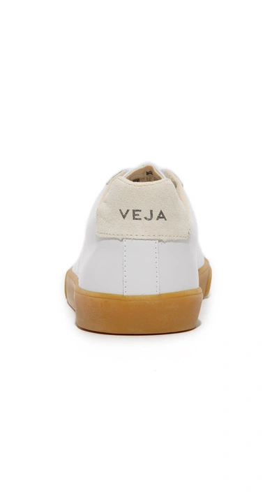 Shop Veja Esplar Leather Sneakers In White/natural