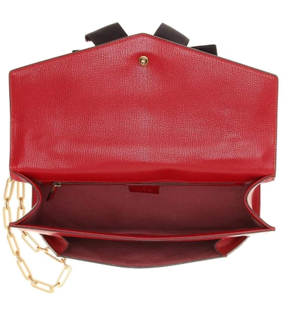 Shop Gucci Future Bow Leather Shoulder Bag In Red