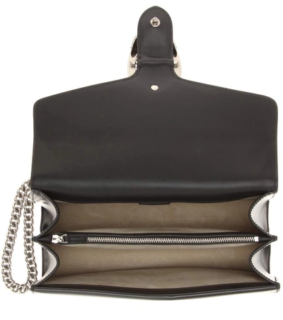 Shop Gucci Dionysus Small Embellished  Leather Shoulder Bag In Eero