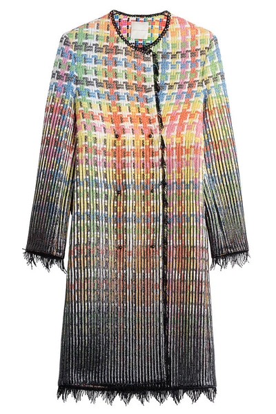Marco De Vincenzo Cotton Coat With Metallic Thread In Multicolored