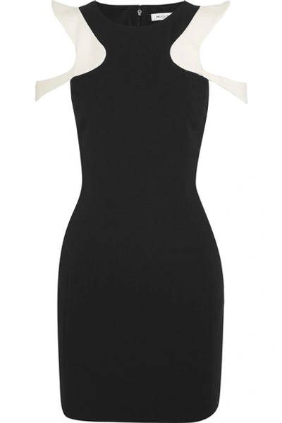 Mugler Black & White Shoulder Cut Out Dress In Black/white