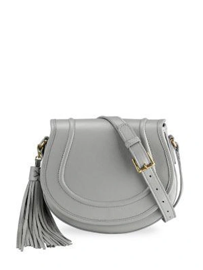 Shop Gigi New York Jenni Pebbled Leather Saddle Bag In Grey