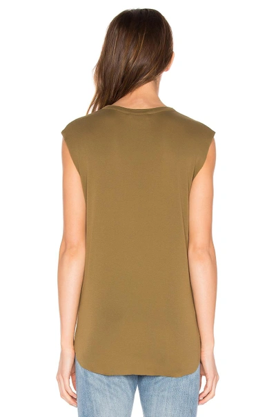 Shop Vince Shirttail Tank In Olive