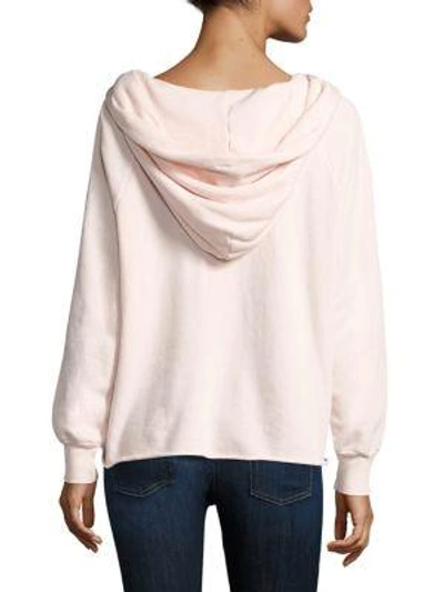 Shop Wildfox Hutton Lace Up Hoodie In Seashell Pink
