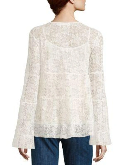 Shop See By Chloé Plissé Lace Blouse In Natural White