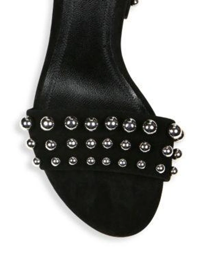 Shop Alexander Wang Studded Abby Ankle Strap Suede Sandals In Black