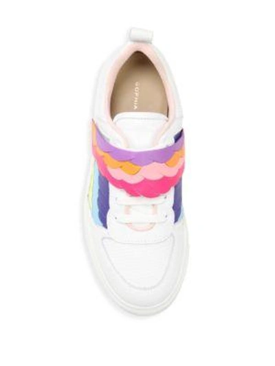 Shop Sophia Webster Firebird Leather Sneakers In White Multicolor