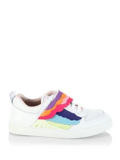 Shop Sophia Webster Firebird Leather Sneakers In White Multicolor