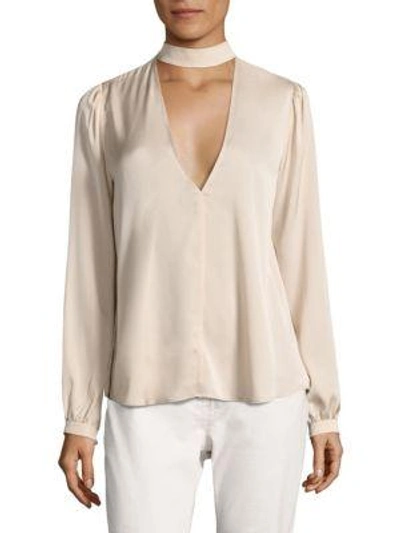 Shop A.l.c Liza Stretch-silk Choker Top In Whisper