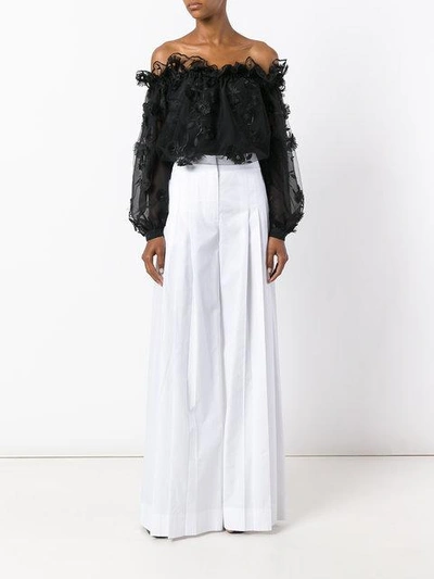 Shop Alberta Ferretti Wide-leg Trousers - White