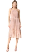 WHISTLES LILLAN PLEATED LACE MIX DRESS