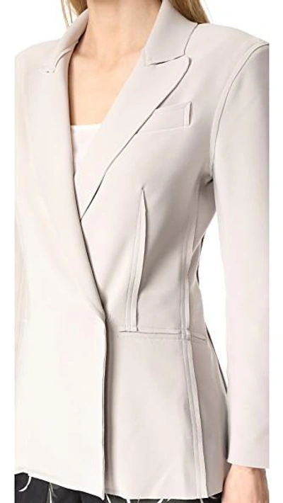 Shop Norma Kamali Double Breasted Jacket In Oyster