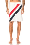 THOM BROWNE Diagonal Stripe Board Shorts