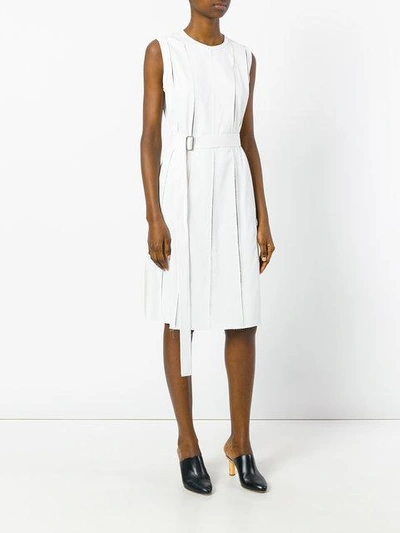 Shop Calvin Klein Collection Belted Pleated Dress