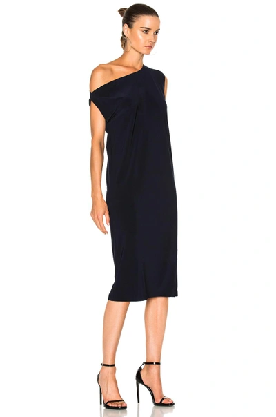 Shop Norma Kamali Drop Shoulder Dress In Midnight