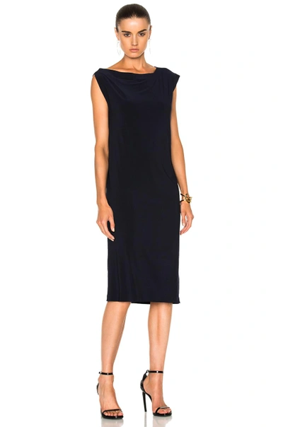 Shop Norma Kamali Drop Shoulder Dress In Midnight