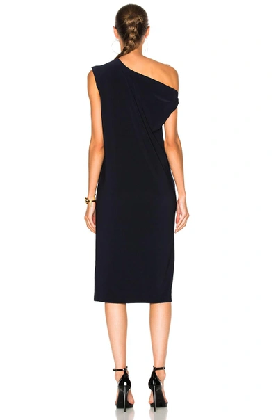 Shop Norma Kamali Drop Shoulder Dress In Midnight