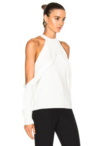 Shop Dion Lee Sleeve Release Evening Knit Top In White