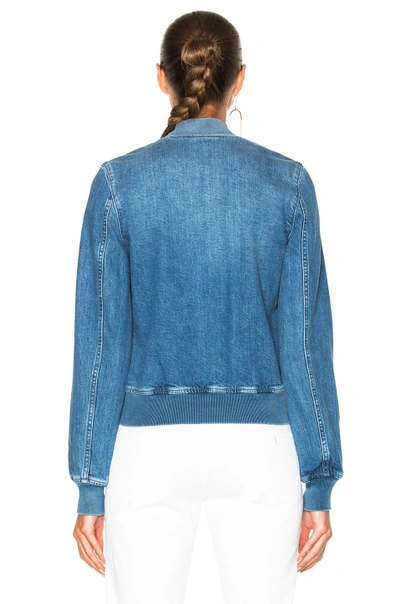 Shop Stella Mccartney Denim Bomber Jacket In Blue