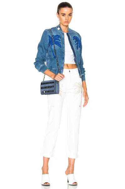 Shop Stella Mccartney Denim Bomber Jacket In Blue