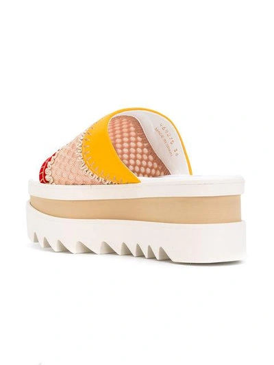 Shop Stella Mccartney Peep-toe Platform Slides In Multicolour