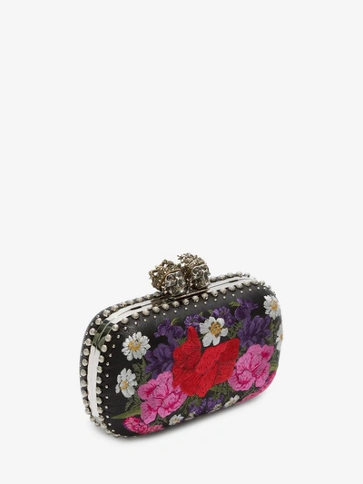 Shop Alexander Mcqueen Embroidered "queen And King" Skeleton Box Clutch