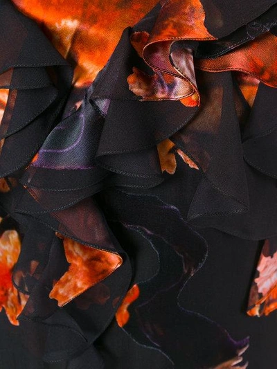 Shop Givenchy Ruffle Trim Printed Dress - Black