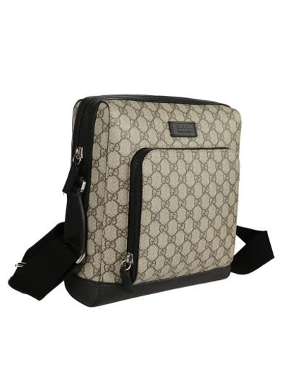 Shop Gucci House Pattern Shoulder Bag In Beige