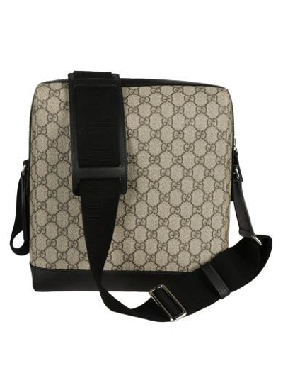 Shop Gucci House Pattern Shoulder Bag In Beige