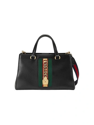 Shop Gucci Sylvie Leather Top Handle Bag