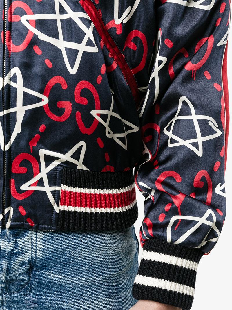 guccighost star bomber jacket