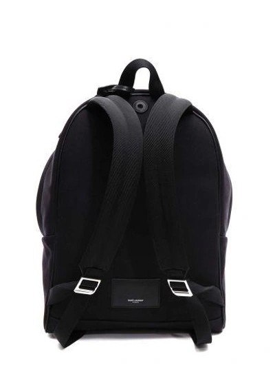 Shop Saint Laurent Printed Logo Backpack In Nero