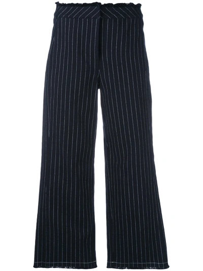 Shop Alexander Wang T Cropped Pinstriped Trousers