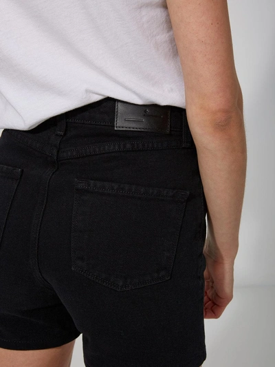 Shop Frank + Oak 90s High-waist Jean Shorts In Washed Black Denim