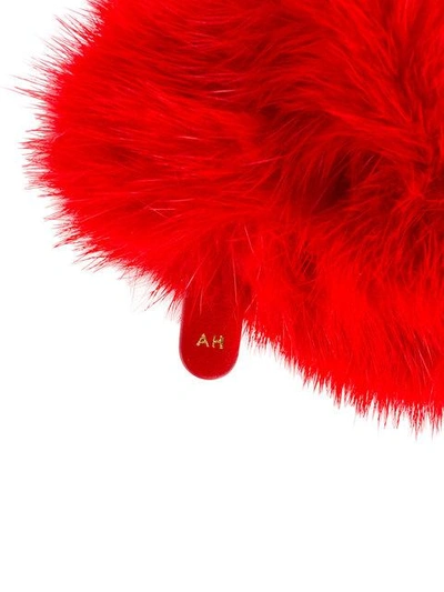 Shop Anya Hindmarch Fur Heart Sticker In Bright Red